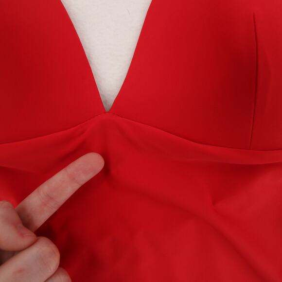 Alex Marie Tankini Swim Top Red V Neck Cutout Back Padded Bra Size Medium NWT - Picture 4 of 13